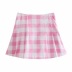 pink plaid A-line skirt NSAC63452