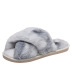 broken pattern thick plush flat-bottomed cotton slippers NSZSC63512