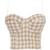 Houndstooth shaping color contrast camisole NSQG63566