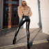 Solid Color Pu Leather Leggings NSQY63670