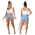 New Color Ribbon Tassel Denim Shorts NSTH63706