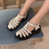fashion platform flat woven Roman sandals NSHU63827