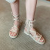 fashion hollow high-top thick flat sandals NSHU63836