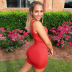 summer new style solid color halter lace tight shorts jumpsuit NSMX63861