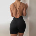 Solid Color Sexy Backless Tight Shorts Slip Jumpsuit NSMX63863