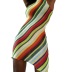 knitted rainbow stripes color matching sleeveless slim irregular dress NSRUI63897