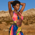 new tie-dye sleeveless tethered umbilical tight jumpsuit NSMX63919