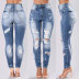 High Waist Ripped Casual Jeans NSWL63945