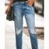 solid color Slim ripped cropped jeans NSWL63946