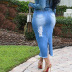 Slim Cut Mid-Length Denim Skirt NSWL63949