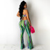Print Sexy Halter Hollow Sling Jumpsuit NSYID64179