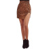 high waist PU leather short skirt  NSJM63986