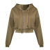 hooded long-sleeved short all-match color contrast sweatshirt NSJM63998
