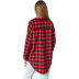 Casual Loose Plaid Shirt Irregular Long Sleeve Shirt NSJM64002