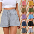 elastic high waist big pocket shorts NSJM64014