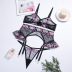 nuevo conjunto bordado de tres piezas de ropa interior erótica love hits NSYX64029