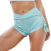 Solid Color Side Tie Stretch Sports Shorts NSML64135