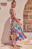 holiday Style Sling Strap Print Long Dress NSHM64136