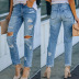 zippers slim plain color jeans NSHM64153