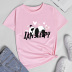 Cartoon panda letter print casual short-sleeved T-shirt NSYAY64893