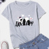 Cartoon panda letter print casual short-sleeved T-shirt NSYAY64893