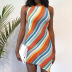 wholesale summer new style fashion self-cultivation sleeveless round neck color striped dress NSFLY64206
