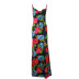 print pile neck sling halter long dress NSHT64346