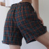 nuevos pantalones cortos casuales de pierna ancha de gran tamaño a cuadros de cintura alta NSGJ64391