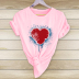 Love print casual short-sleeved T-shirt NSYAY64874