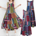Bohemian Style Printed Big Sleeve Sleeveless Dress NSGMY64460