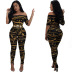 Tight Chain Print One-shoulder Jumpsuit NSGMY64462