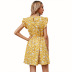 fashion ruffled floral waist short dress NSJM64500