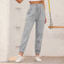 Elastic Drawstring Pocket Casual Knitted Straight Drawstring Pants NSJM64504
