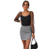 fashion plaid high waist slit short skirt NSJM64509