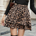 falda retro de cintura alta con estampado de leopardo NSJM64510