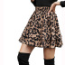 falda retro de cintura alta con estampado de leopardo NSJM64510