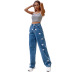 casual loose pattern straight mopping jeans NSJM64520