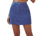 sexy wild striped denim  skirt NSJM64526