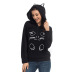 models cat print hooded hooded color-blocking sweatshirt NSJM64533