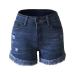 pantalones cortos de mezclilla de pierna recta de color claro lavados en verano NSJY64544
