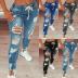 elastic mid-waist jeans NSJY64545