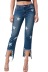 cropped cotton mid-waist blue ordinary jeans  NSJY64549