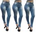 jeans rectos de cintura alta elásticos NSJY64553