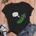 Cartoon cucumber alphabet print casual short-sleeved T-shirt NSYAY65228