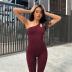 new style summer one-shoulder hip-lifting one-piece sports fitness jumpsuit NSLJ64609