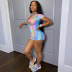 new style spring and summer hot-selling tie-dye sports fitness jumpsuits NSLJ64635