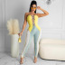 summer new sexy strappy hollow wrap jumpsuit NSLJ64638