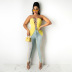 summer new sexy strappy hollow wrap jumpsuit NSLJ64638