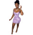 Summer New Purple Sling Print Dress NSYC64650