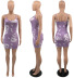 Summer New Purple Sling Print Dress NSYC64650
